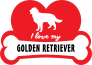 I Love My Golden Retriever Sticker