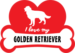 I Love My Golden Retriever Sticker