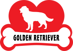 I Love My Golden Retriever With Dog Bone And Heart Sticker