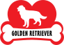 I Love My Golden Retriever With Dog Bone And Heart Sticker