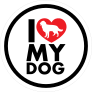 I Love My Golden Retriever With Heart Circle Sticker