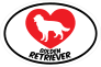 I Love My Golden Retriever With Heart Oval Sticker