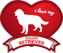 I Love My Golden Retriever With Shaded Heart Sticker