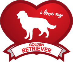 I Love My Golden Retriever With Shaded Heart Sticker
