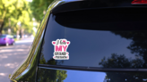 I Love My Grandparents Girly Lettering Sticker  on a Rear Car Window (New) example