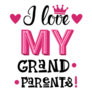 I Love My Grandparents Girly Lettering Sticker 