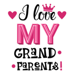 I Love My Grandparents Girly Lettering Sticker 