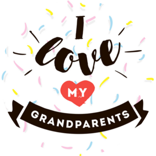 I Love My Grandparents Typography Sprinkle Sticker