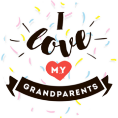 I Love My Grandparents Typography Sprinkle Sticker