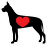 I Love My Great Dane Silhouette With Heart Sticker