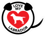 I Love My Labrador Puppy Heart Circle With Tail Sticker