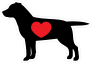 I Love My Labrador Silhouette With Heart Sticker