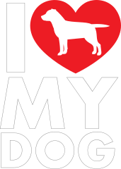 I Love My Labrador Text With Heart Sticker