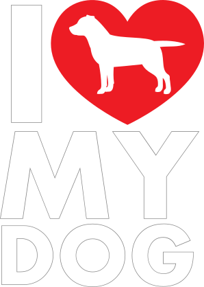 I Love My Labrador Text With Heart Sticker