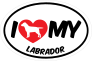 I Love My Labrador With Big Text Oval Sticker