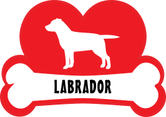 I Love My Labrador With Dog Bone And Heart Sticker