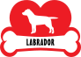 I Love My Labrador With Dog Bone And Heart Sticker