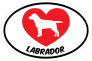 I Love My Labrador With Heart Oval Sticker