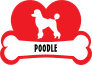 I Love My Poodle With Dog Bone And Heart Sticker