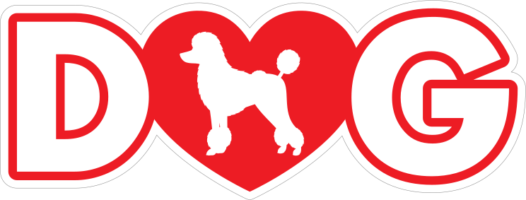 I Love My Poodle With Heart For Letter O Sticker