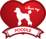 I Love My Poodle With Shaded Heart Sticker