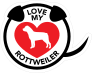 I Love My Rottweiler Puppy Heart Circle With Tail Sticker