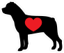 I Love My Rottweiler Silhouette With Heart Sticker