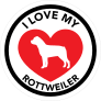 I Love My Rottweiler With Big Heart Circle Sticker