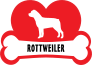I Love My Rottweiler With Dog Bone And Heart Sticker
