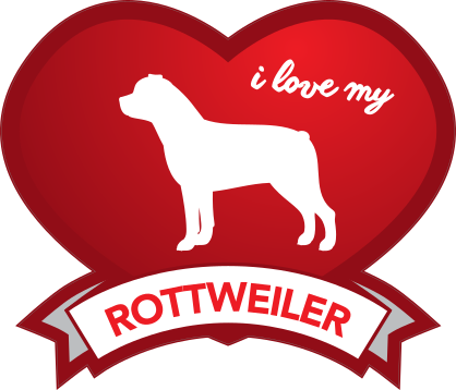 I Love My Rottweiler With Shaded Heart Sticker