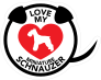 I Love My Schnauzer Puppy Heart Circle With Tail Sticker