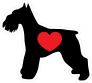 I Love My Schnauzer Silhouette With Heart Sticker