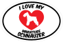 I Love My Schnauzer Text With Heart Oval Sticker