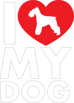 I Love My Schnauzer Text With Heart Sticker