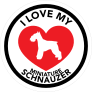 I Love My Schnauzer With Big Heart Circle Sticker