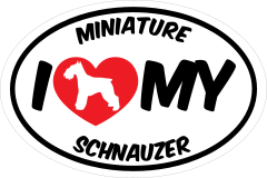I Love My Schnauzer With Big Text Oval Sticker