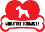 I Love My Schnauzer With Dog Bone And Heart Sticker