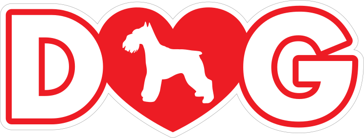 I Love My Schnauzer With Heart For Letter O Sticker