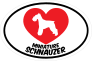I Love My Schnauzer With Heart Oval Sticker