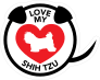 I Love My Shih Tzu Puppy Heart Circle With Tail Sticker
