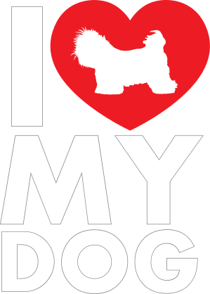I Love My Shih Tzu Text With Heart Sticker
