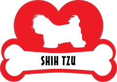 I Love My Shih Tzu With Dog Bone And Heart Sticker