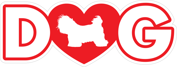 I Love My Shih Tzu With Heart For Letter O Sticker