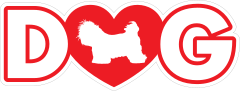 I Love My Shih Tzu With Heart For Letter O Sticker