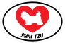 I Love My Shih Tzu With Heart Oval Sticker