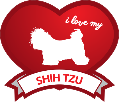 I Love My Shih Tzu With Shaded Heart Sticker
