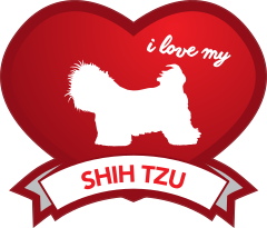 I Love My Shih Tzu With Shaded Heart Sticker