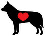 I Love My Siberian Husky Silhouette With Heart Sticker