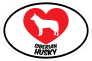 I Love My Siberian Husky With Heart Oval Sticker
