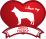I Love My Siberian Husky With Shaded Heart Sticker